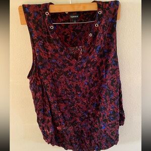 Torrid Sleeveless Blouse With Grommet Detail Animal Print Size 2xl